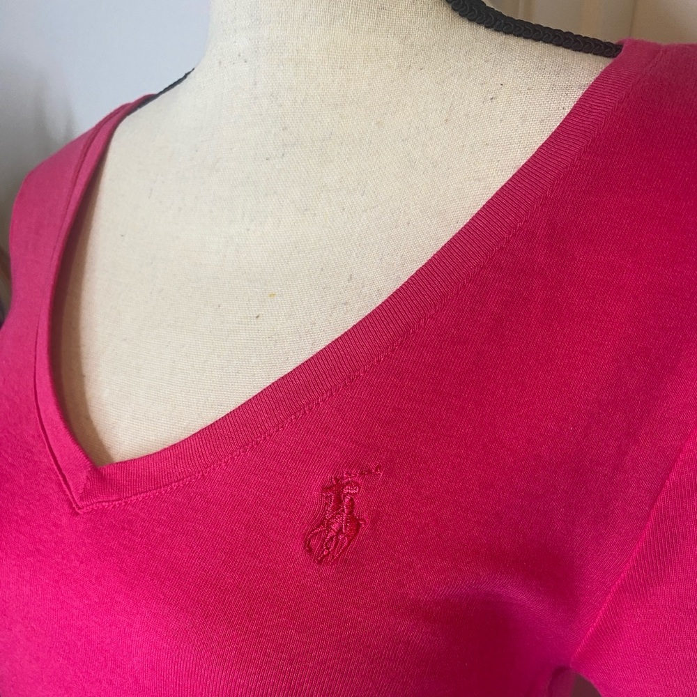 Pink Deep V-Neck Tee